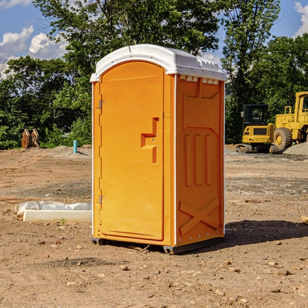 how often are the portable restrooms cleaned and serviced during a rental period in Standish